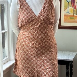 Wild Fable Brown Checkered Dress